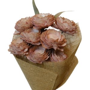 Old pink lotus flower with leaves