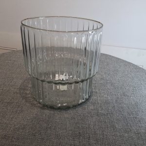 Gala Ribbed clear glass vase