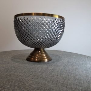 Nikolas diamond smoke large glass decor bowl