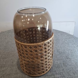 Dylan beige large glass vase