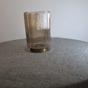 Kirek ribbed small beige glass vase