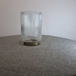 Kirek ribbed small clear glass vase