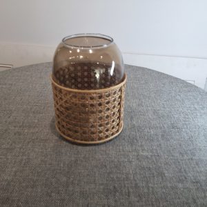 Dylan beige medium glass vase