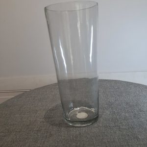 Vance clear large taper glass vase