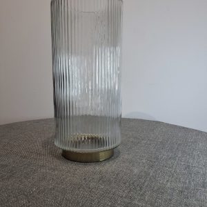 Kirek ribbed large clear glass vase