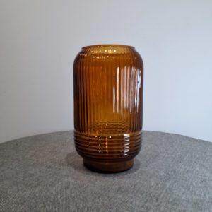 Adam amber ribbed glass vase