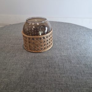 Dylan beige small glass vase