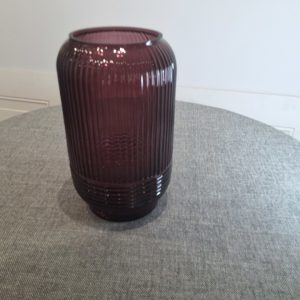 Adam violet ribbed glass vase