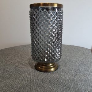 Nikolas diamond smoke small glass decor hurricane