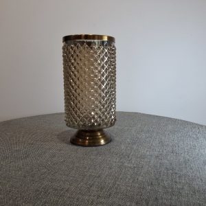 Nikolas diamond beige small glass decor hurricane