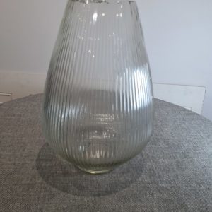 Baise Ribbed large clear glass vase
