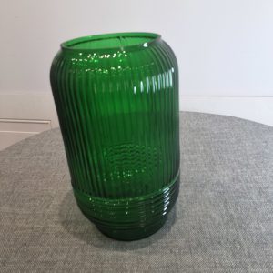 Adam green ribbed glass vase