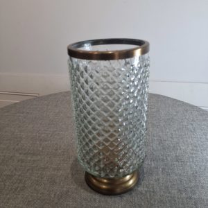 Nikolas diamond clear small glass decor hurricane