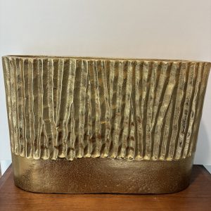 Tobias large gold wide pebbled vase