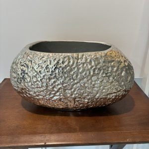 Nathaniel small silver oval vase