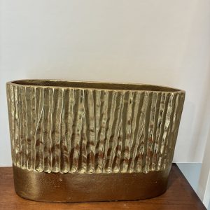 Tobias small gold wide pebbled vase